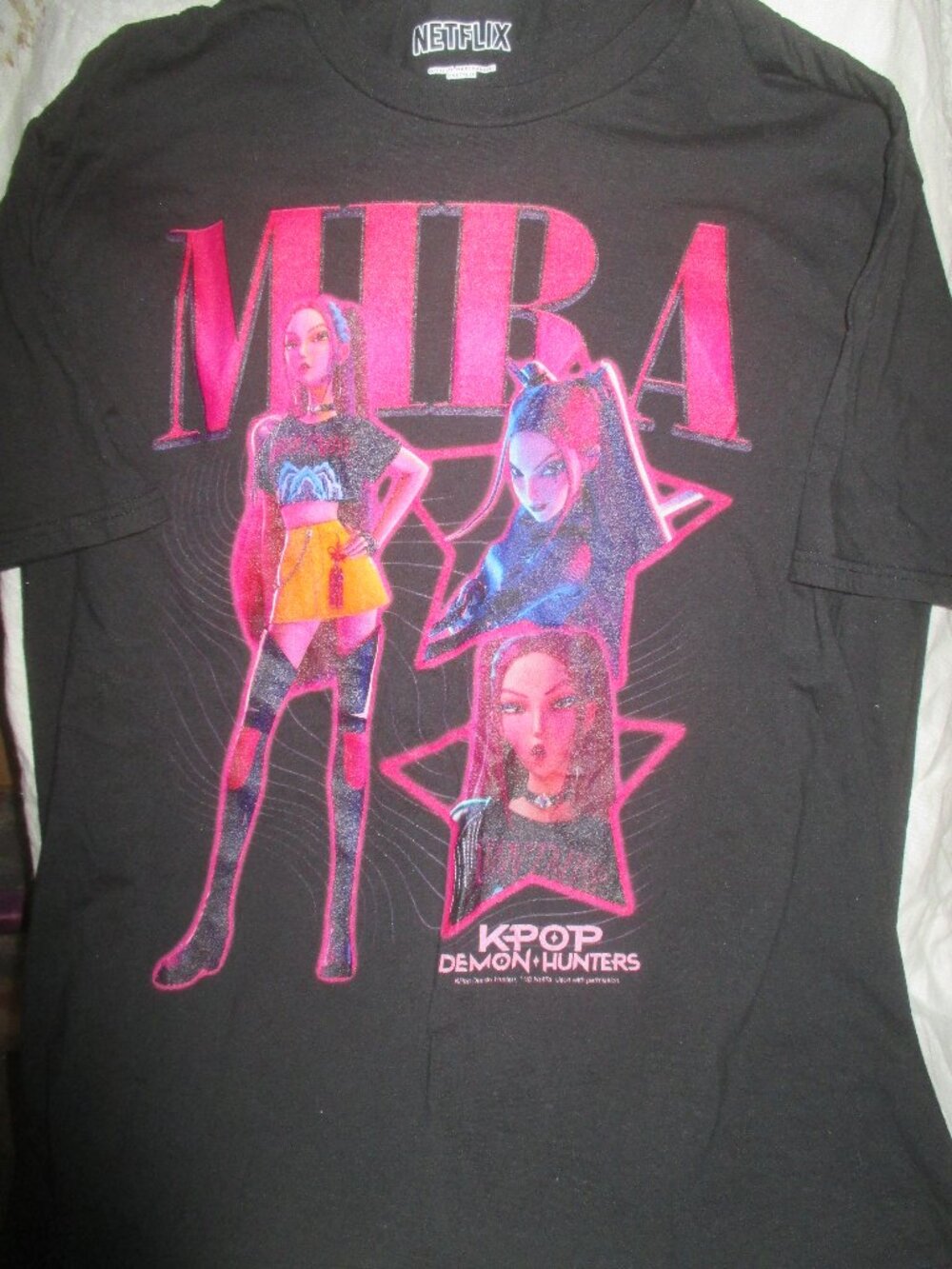Men's K-Pop Demon Hunters Mira Super Star Logo T-Shirt Size XL- NEW